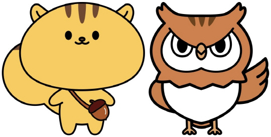 행안부 디지털 소통 ㅐ릭터인 다행이와 부리부리. [행안부]